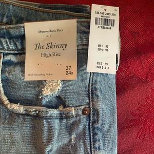 Abercrombie & Fitch The Skinny High Rise 37/24R blue jeans